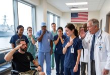 Dr. Richard Halden was inches from tearing off my badge when the injured Navy sailor shouted across the suddenly silent, crowded, bright hospital hallway, “Keep your hands away!”
