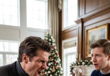 He shoved his frail father onto the Christmas floor, demanding his inheritance early. But when the family lawyer unsealed the will that exact evening, the son realized his greedy betrayal had just cost him everything.