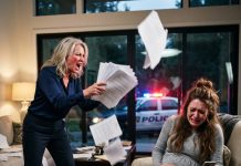 My husband showed up at my baby shower with his mother and declared, “We’re moving back to his hometown after the birth. You can come or stay here.” I said nothing—just kept opening gifts. That night, a locksmith arrived at his office. By morning, he was calling me in a panic: “What did you do to my desk?”