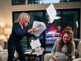 My husband showed up at my baby shower with his mother and declared, “We’re moving back to his hometown after the birth. You can come or stay here.” I said nothing—just kept opening gifts. That night, a locksmith arrived at his office. By morning, he was calling me in a panic: “What did you do to my desk?”