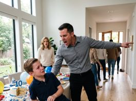 My family walked out on my son’s 10th birthday after pushing him to the ground. They had no idea that one single question from him would wipe out their luxury assets overnight.