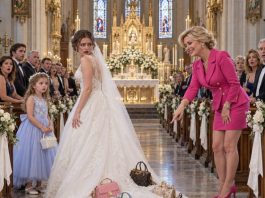 “My future mother-in-law covered the train of my wedding dress with tiny suitcases because I already had a seven-year-old daughter—and when my fiancé realized what she had done, his reaction left the entire ceremony speechless.