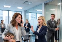 I brought my daughter to my husband’s office, but his receptionist blocked us: “He has a private guest inside. No exceptions!” I covered her ears and called my brother: “Freeze every dollar we have in his firm. Right now. No mercy.”