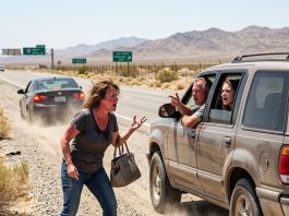 After a fight, my husband and his daughter kicked me out of the car on I-10 in 108-degree heat. They drove away laughing, saying I’d be begging them to come back. Ten minutes later, a car pulled over. They had no idea who was inside.