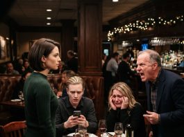My sister told me to “just accept it” while her fiancé cruelly mocked my job at dinner, hurting me deeply. But minutes later, when he arrogantly bragged about his upcoming partnership with a megacorporation, I calmly looked him in the eye and said, “That’s my company!”—watching his face turn instantly pale.