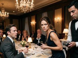My husband’s family burst into laughter when he handed me divorce papers at the Founders’ Dinner, convinced I was completely broke. I didn’t argue or defend myself. Instead, I calmly paid with a secret Onyx Key that made the waiter tremble. The moment they saw his reaction, their laughter stopped, and their nightmare began…