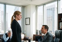 My husband’s body wasn’t even in the ground yet when his billionaire boss grabbed my wrist at the cemetery and hissed, “Come to my office tomorrow. Don’t tell your family, or you’ll be in danger.” But when I walked into his executive suite the next morning, the man sitting behind his mahogany desk made my knees collapse in terror. It wasn’t the CEO.