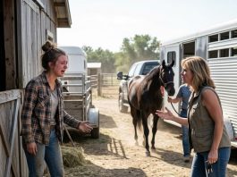 “Your sister needs a car for college, and Shadow is just wasting money!” my mother sneered as she handed my sister the car keys. She had sold my champion horse without my permission, thinking he was nothing but an expensive burden. I was devastated, but when Shadow’s new owners discovered what he was really worth, everything took an unexpected turn…
