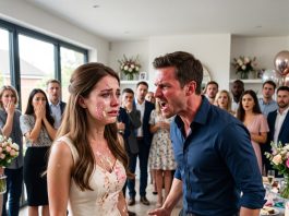 I spent hours decorating our house and baking a cake for our third anniversary. Instead of celebrating, my husband slammed the cake directly into my face in front of all our guests. I stood there, covered in frosting and utterly humiliated, until I saw the panic in his eyes and realized why he actually did it.