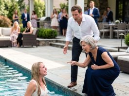 My mother-in-law shoved me into a pool to prove my pregnancy was fake. I almost drowned, but waking up in the hospital revealed an even terrifying truth about my husband.