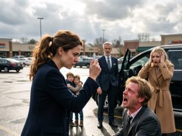 “You’ll never afford to fight me in court. I’ll take both kids!” my ex sneered during custody exchange. His new wife smirked, “She’s broke.” I handed him an envelope. He read one line—and his face turned pale. “Who… who paid for this?”