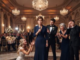 My daughter called me ‘staff’ at her own lavish wedding and pretended we were total strangers. Her wealthy in-laws openly mocked my dress, so I took the microphone and made one announcement that ruined their entire night.