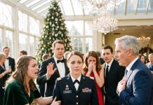 Everyone laughed when my sister pulled me toward her fiancé’s wealthy, influential CEO father at the Christmas party. “This one never says much.” My parents added, “She’s nothing to brag about.” But the CEO stopped smiling, stared at me in disbelief, and whispered, “Ma’am… We weren’t expecting you here.”