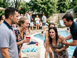 It was just a joke, my sister laughed as guests pulled me out of the pool. I couldn’t lift my arm, and she knew about my injury. Everyone heard her laughing. But her fiancé heard something else. He slowly turned and looked at my sister…