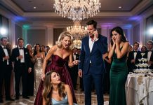 My Heart Broke When My Sister Accused Me of Faking Paralysis and Dragged Me From My Wheelchair Into a $10K Champagne Tower, Completely Blind to the Person Standing Behind Her Already Dialing 911.
