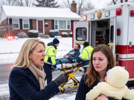 “A live video showed my daughter locked out in -18°F with her baby. After a 911 call and one text, I rushed there just as her husband was put into an ambulance. Then the crowd began to whisper: ‘Who the hell just showed up?'”