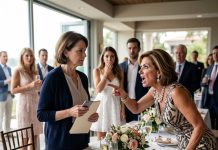 At my son’s engagement party, his future mother-in-law said loudly enough for everyone to hear that I looked like I had wandered in from a yard sale. Her daughter laughed and raised her glass. I didn’t say a word. I simply called my financial advisor and bought their entire empire out from under them.