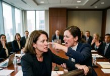 I arrived late to the board meeting, only to have my CEO husband’s secretary humiliate me in front of everyone, claiming she was his fiancée and loudly demanding that I leave. I stayed silent. My husband froze in fear. Then I walked over and took his chair.