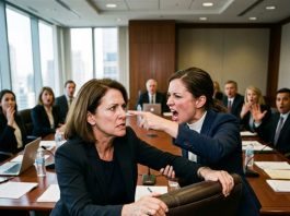 I arrived late to the board meeting, only to have my CEO husband’s secretary humiliate me in front of everyone, claiming she was his fiancée and loudly demanding that I leave. I stayed silent. My husband froze in fear. Then I walked over and took his chair.