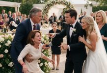 My wife fell into the mud at our son’s wedding, and he called her clumsy instead of helping her. I made one quiet phone call—and within minutes, the music stopped, the bars closed, and the reception began shutting down.