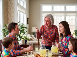 My daughter-in-law poured ice-cold lemonade for everyone at the crowded Sunday dinner table—except me. When I held out my empty glass, she smiled sweetly and whispered, “Oh, that’s only for family.” I set my glass down without saying a word, pulled out my phone, and ruined her life before dessert was served.