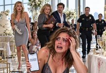 After paying $40k for my sister’s engagement venue, I ended up bleeding when she smashed a glass crown on me. Mom texted, “Stop bleeding and go home.” I called police instead. As soon as officers arrived, the entire family suddenly panicked too.