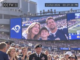 My son squeezed my hand and whispered, “Mom, this is the best day of my life.” I thought that was the moment I would remember forever—until the stadium screen suddenly showed his name. The announcer asked everyone to remain standing and said, “This family came here believing tonight was simply a final wish.” Then he revealed what had actually been arranged after the game.