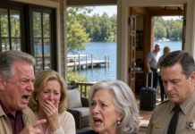 I arrived at my lake house for a buyer’s final walk-through and found strangers renting it for $340 a night. My son-in-law’s father laughed. “Our son’s wife said it’s fine. She’ll inherit it anyway.” Eighteen minutes later, the sheriff arrived. Then Gordon pulled out a document bearing my signature, and everything changed.