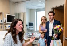 While I Was Fully Dilated in Labor, My Husband Confessed, “I Already Have a Son. Our Baby Won’t Carry My Last Name—I’ll Compensate You With Money.” I Calmly Nodded. The Next Day, He Opened Our Door and Went Pale.