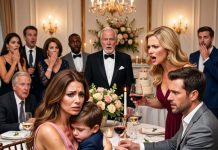 At My Father-in-Law’s Party, My Sister-in-Law Poured Wine on My 6-Year-Old and Said, “Messy Kids Don’t Belong Here.” My Husband Grabbed My Wrist—Then I Did One Thing That Made Him Go Pale.