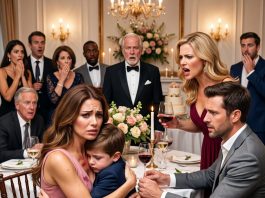 At My Father-in-Law’s Party, My Sister-in-Law Poured Wine on My 6-Year-Old and Said, “Messy Kids Don’t Belong Here.” My Husband Grabbed My Wrist—Then I Did One Thing That Made Him Go Pale.