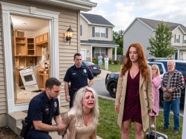 I came home 3 days early and found my kitchen destroyed. My sister smiled: “We’re moving in. Family first.” I said “okay” and walked out. At 2 AM she texted: “Police are here… What did you do?”