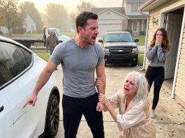 My mother-in-law keyed my brand-new Tesla with a fork because I wouldn’t hand over the keys for a test drive. She laughed about it all night. By sunrise, she was begging me to stop what I’d started.